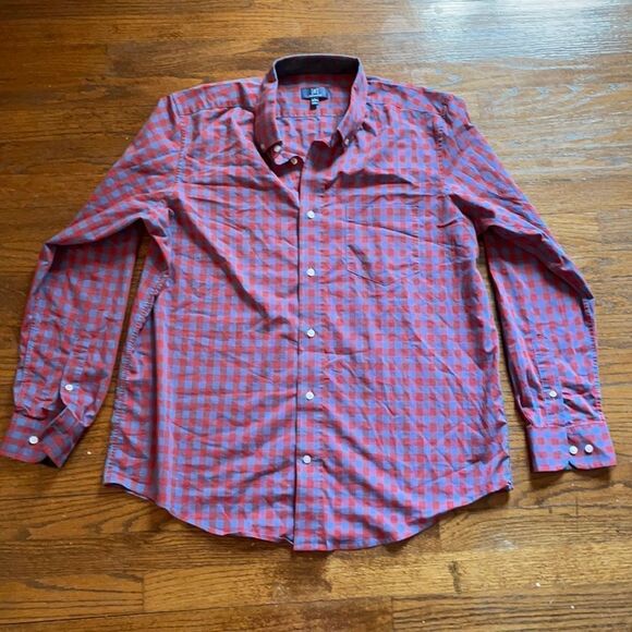 Blue and Red Checked Button Down - Picture 1 of 3